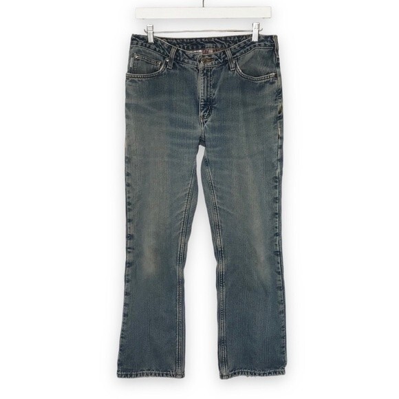 Vintage Carhartt Plaid Lined Relaxed Fit 5 Pocket Denim Jeans Women Size 8 X 30 - Picture 1 of 16